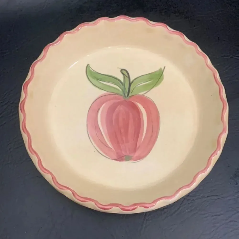 Los Angeles Pottery Oven Ware 630 Apple Pie Baking Serving Round 9 Inch Plate